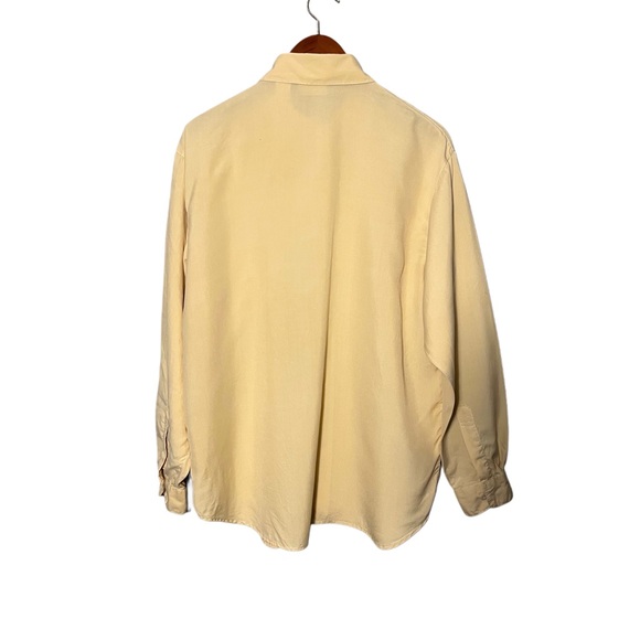 Pebbles Silk 100% Silk Button Down Blouse Cream Champagne Vintage Minimalist - Picture 6 of 7
